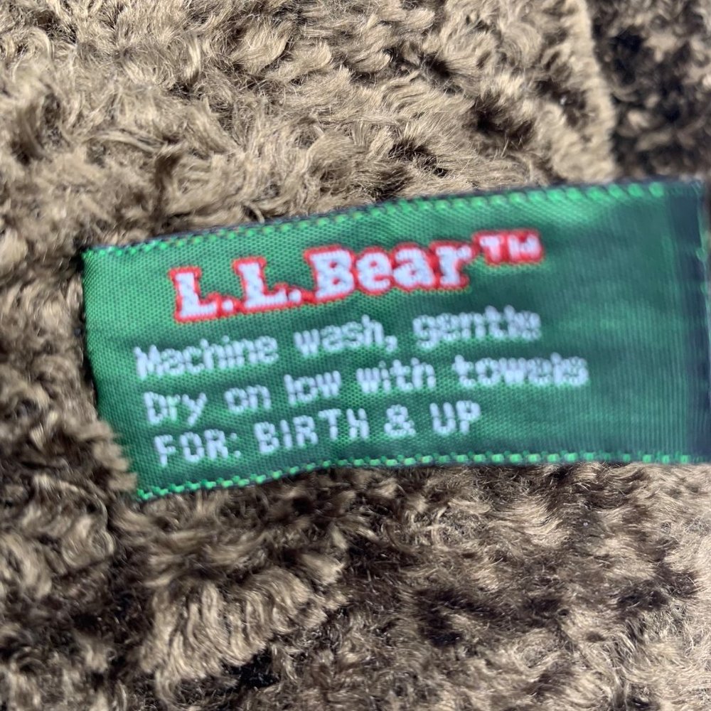 LL Bean Brown Plush Bear 16" Articulated Arms Legs Curly Poly Fur DCI Keene NH - Picture 5 of 9